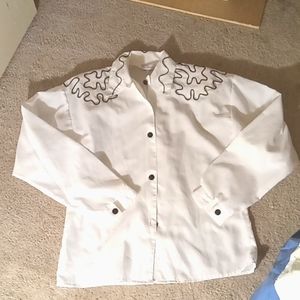 button down w/ shoulder pads